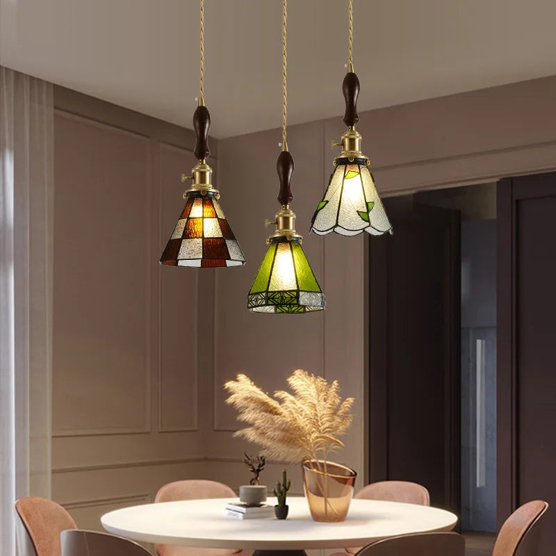 suspension nordique en cuivre avec verre teinté pour intérieur élégant - vue 6 sur 14