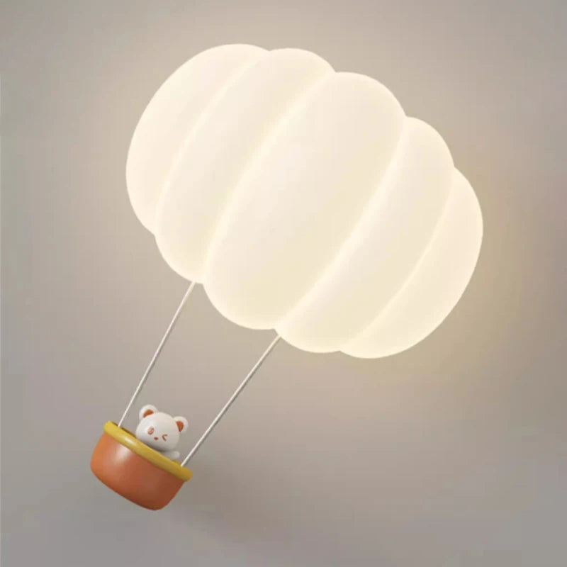 applique murale moderne ours en montgolfière pour enfants - vue 2 sur 7