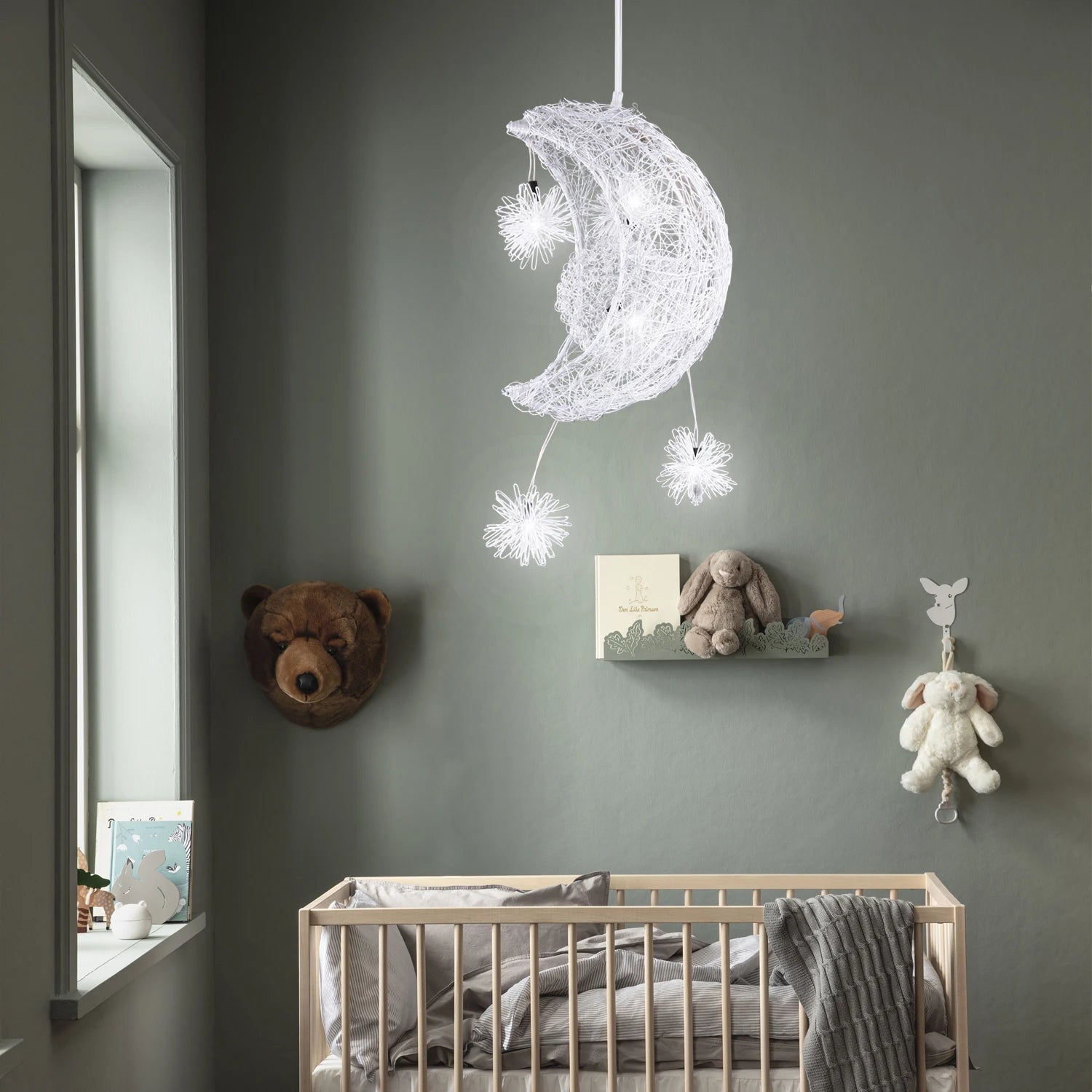 lustre led romantique moderne en forme de lune et étoile - vue 4 sur 14