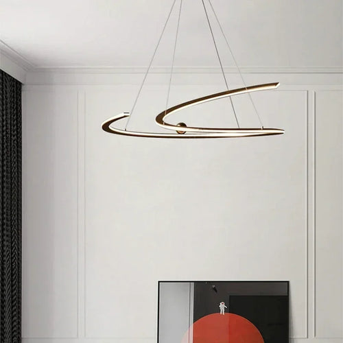 Moderner LED-Kronleuchter mit Ringen für die Innendekoration - vue 4 sur 12