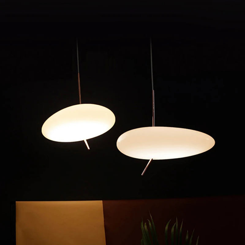 lampe led nordique suspendue avec interrupteur tactile et galets de verre - vue 5 sur 8