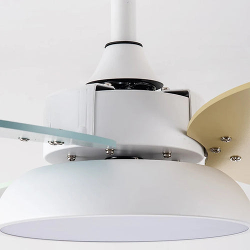 Moderner Deckenventilator LED mit Fernbedienung und Holz – Elegantes Design - vue 6 sur 8