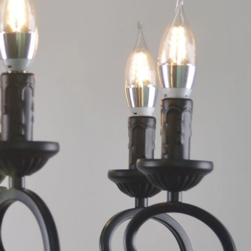 lustre rétro européen créatif en fer pour décoration intérieure - vue 8 sur 11