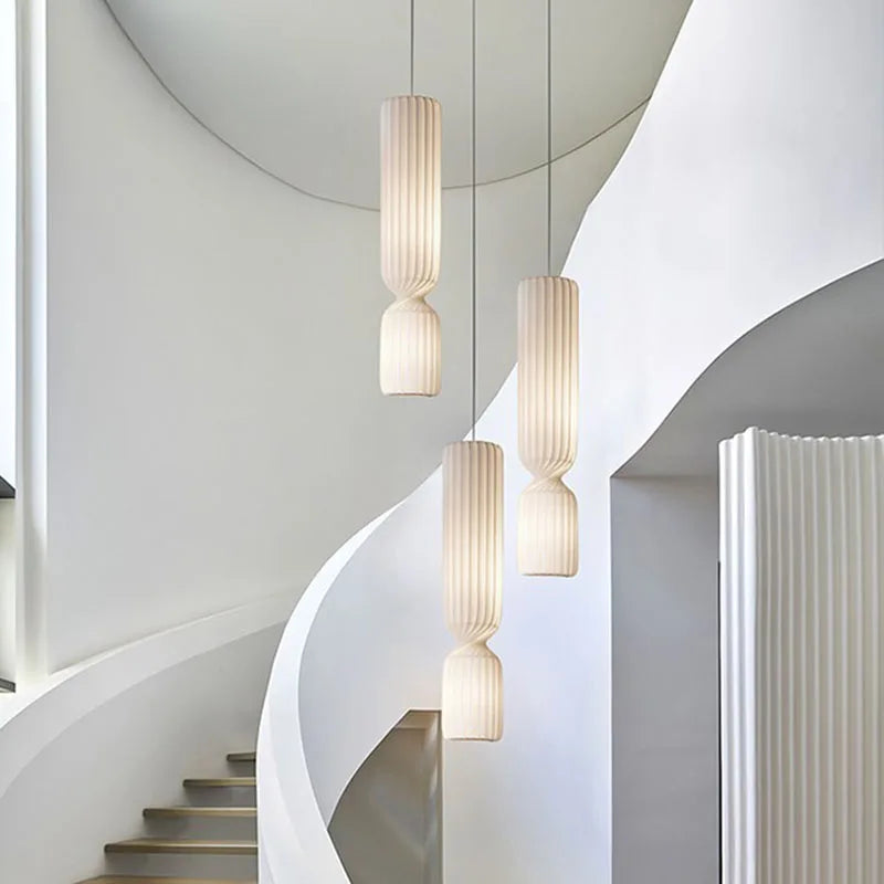 lustre japonais silencieux grande hauteur pour loft duplex restaurant - vue 4 sur 12