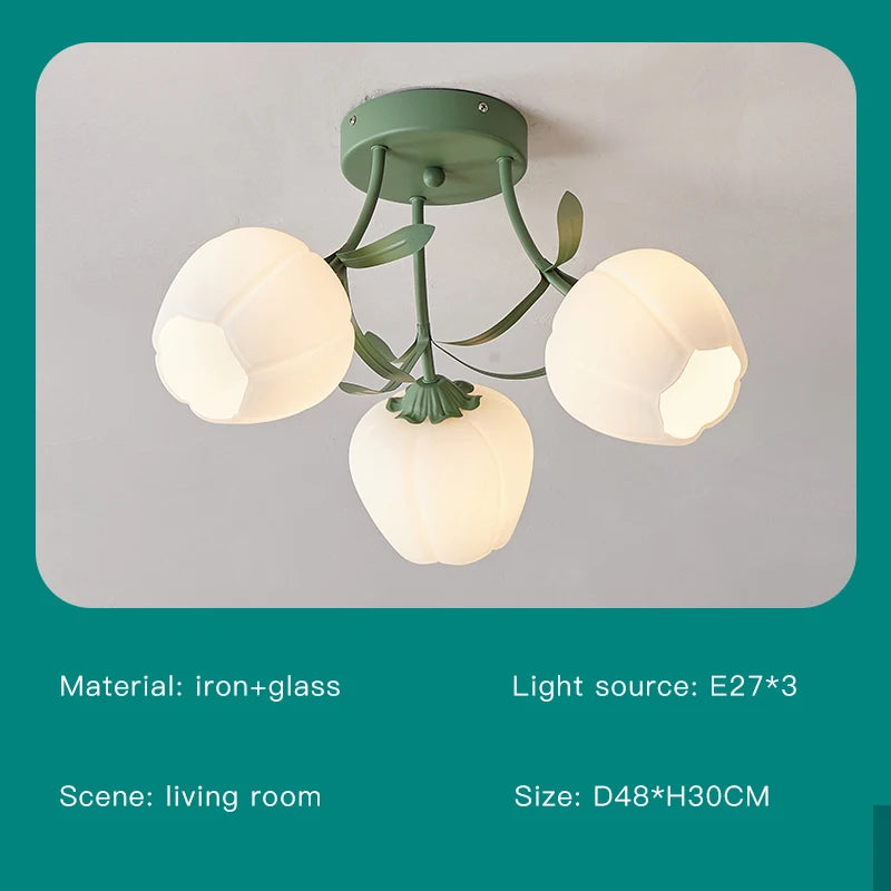 lustre nordique créatif à fleurs pour décoration intérieure - vue 16 sur 24