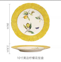 Assiette bol en céramique motif citron style européen