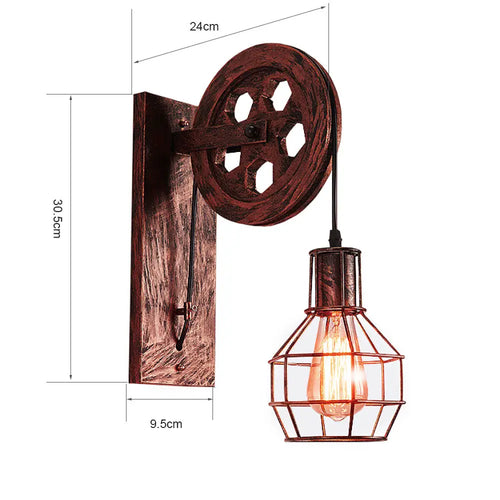 Vintage Wandleuchte im Retro-Loft-Stil für industrielle Dekoration - vue 18 sur 23
