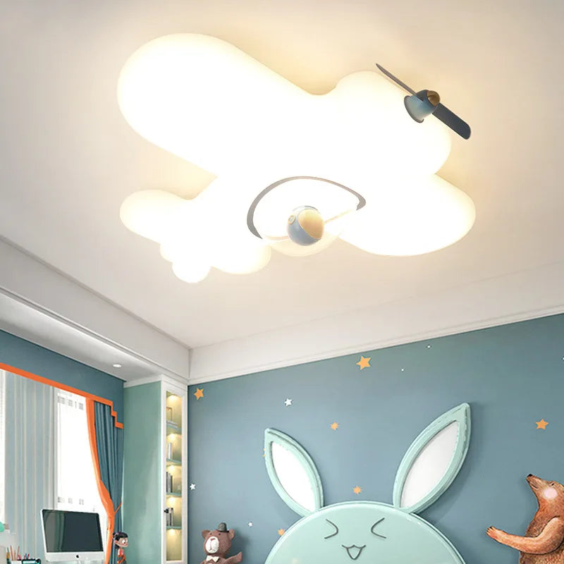 plafonnier led moderne pour chambre d'enfants en forme d'avion