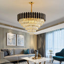 Moderner LED-Kronleuchter aus Kristall in luxuriösem Design – rund oder lang
