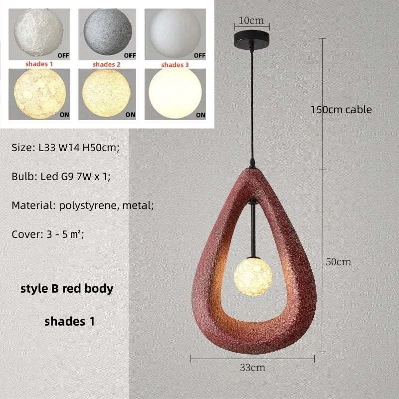 LED-Pendelleuchte Minimalistisch Nordisch Wabi Sabi für die Inneneinrichtung