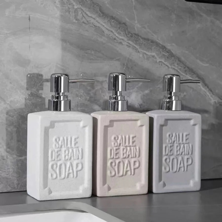distributeur de savon moussant en céramique pour salle de bain et cuisine - vue 5 sur 9