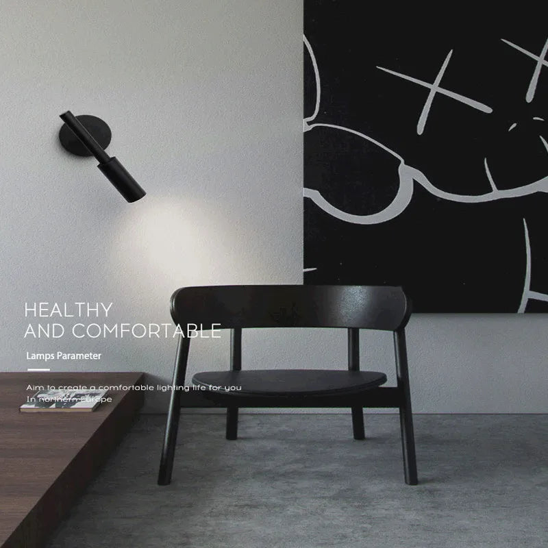 applique murale led minimaliste rotative pour éclairage réglable