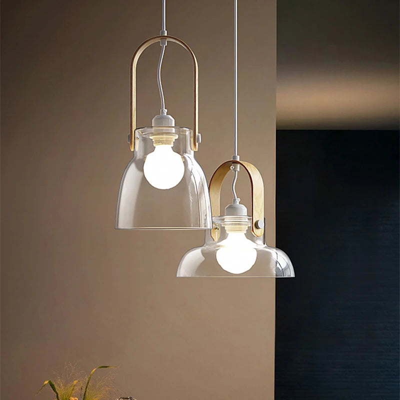suspension moderne en verre avec fil réglable pour décoration intérieure