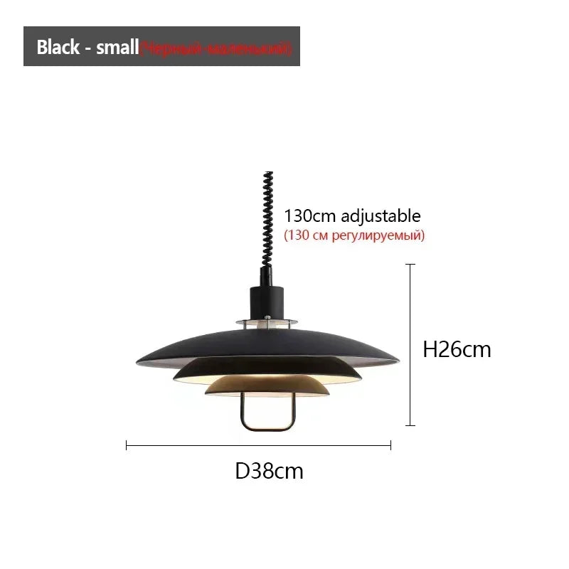Modern adjustable pendant light with adjustable lifting and telescopic capabilities, dining room, living room, indoor decoration - vue 10 sur 12