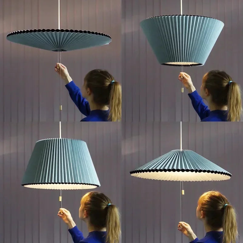 Deformed Umbrella Chandeliers Fabric Pendant Lamp Ceiling Suspension Luminaire Hanging Light for Living Dining Room - vue 4 sur 9
