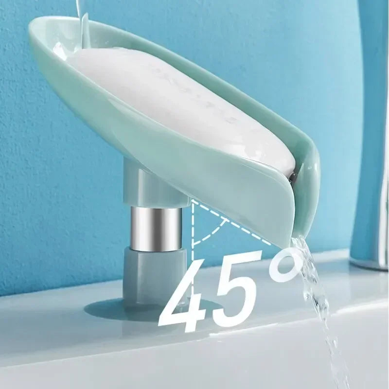 porte-savon en forme de feuille avec ventouse pour salle de bain - vue 4 sur 7