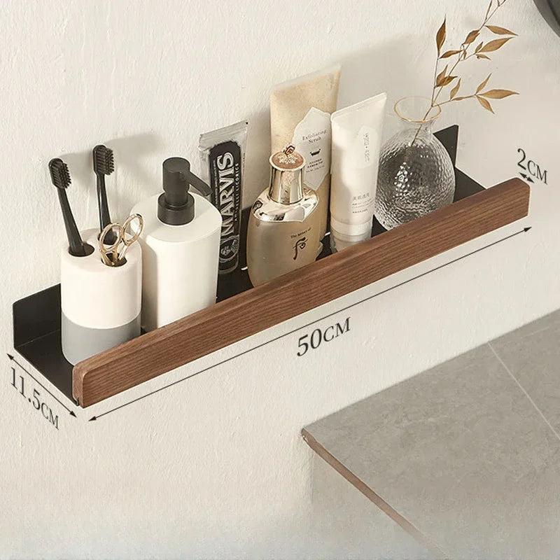 étagère murale en bois massif pour rangement pratique sans perforation