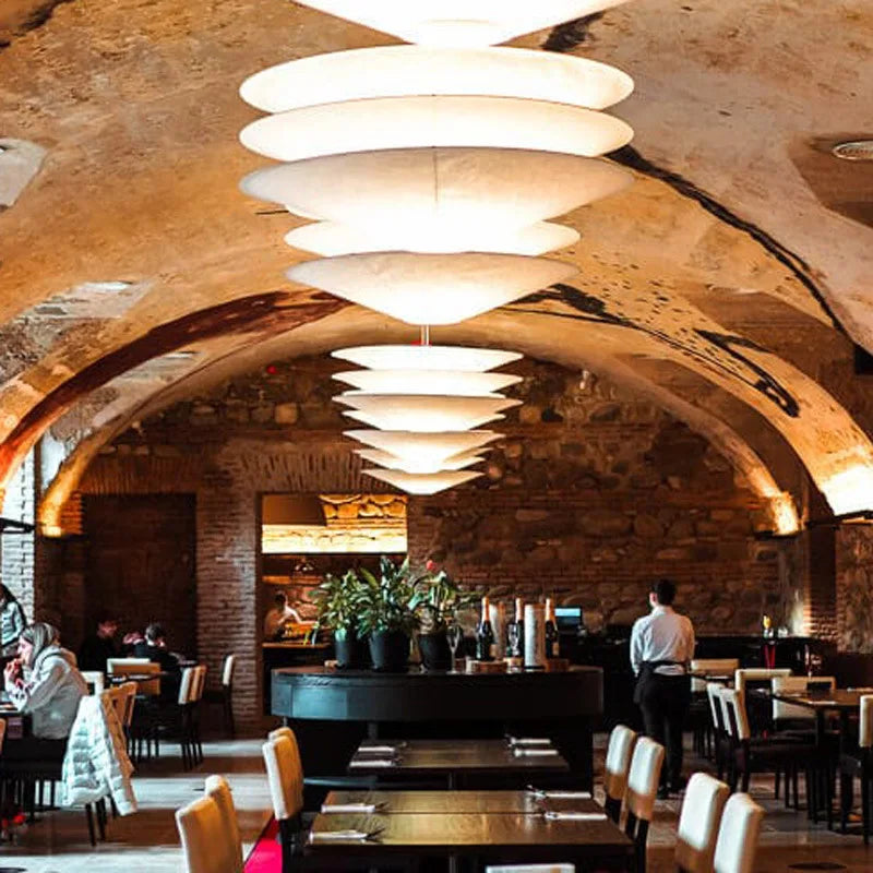 lampe suspendue wabi sabi en papier japonais pour restaurants et boutiques - vue 5 sur 12