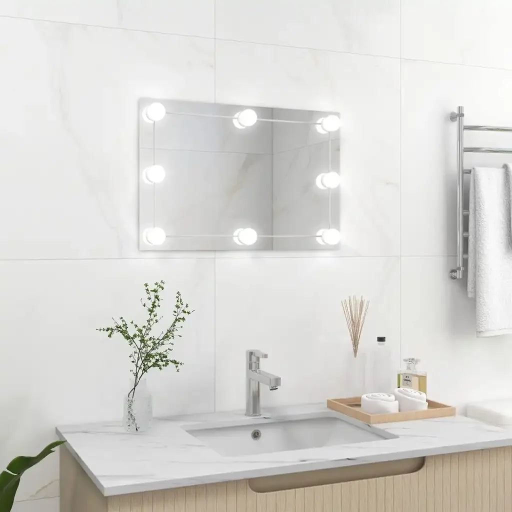 miroir mural rectangulaire avec lumières led décoratif pour intérieur - vue 8 sur 7