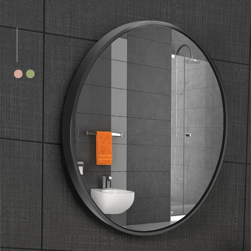 miroir mural circulaire en métal style moderne minimaliste - vue 4 sur 12