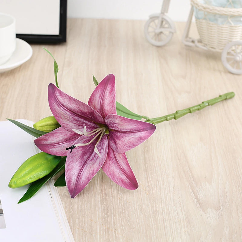 fleurs artificielles de lys pour décoration de jardin et mariage