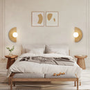 Vintage Wandleuchte LED Halbrund mit Naturstein