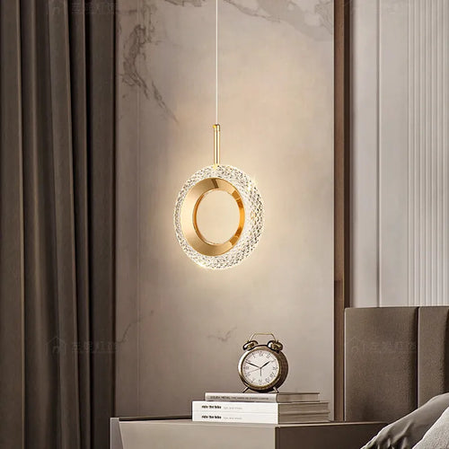 Nordische LED-Pendelleuchte Ring Modern für Schlafzimmer und Wohnzimmer - vue 7 sur 12