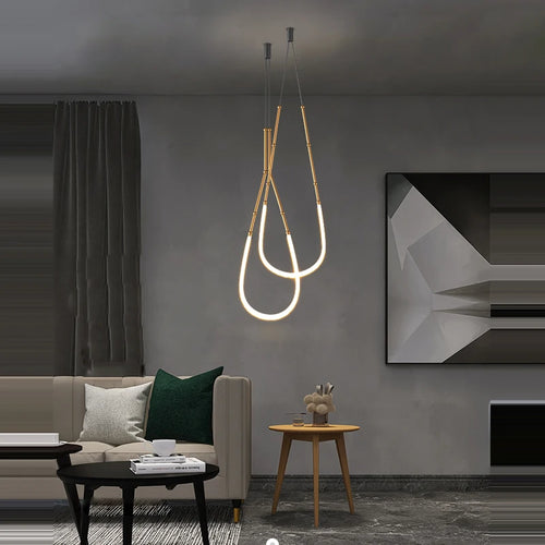 Art-Déco-Kronleuchter aus schwarzem Metall mit LED-Beleuchtung - vue 3 sur 16