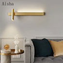 applique murale moderne en cuivre avec lumière led créative