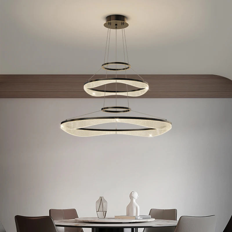 lustre suspendu en acrylique éclairage à led moderne - vue 4 sur 20