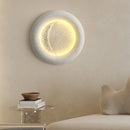 applique murale led ronde lune intensités variables art déco résine