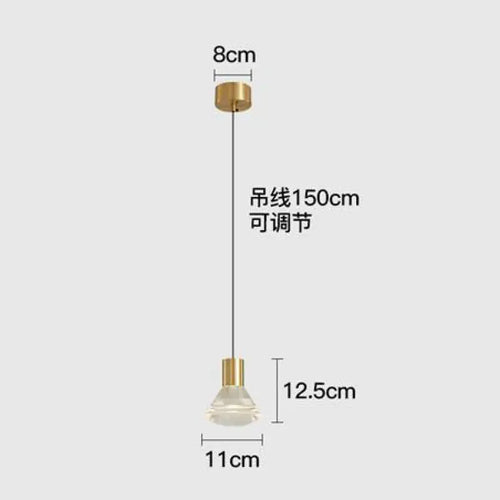 suspension LED en forme de diamant moderne et élégante