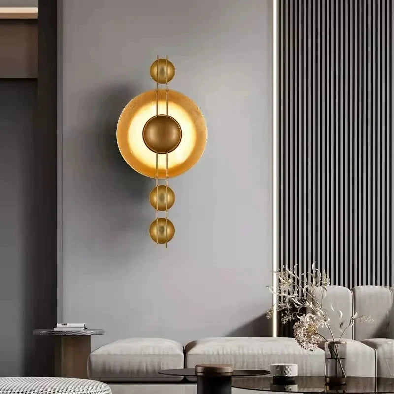 applique murale art déco en métal doré lampe créative - vue 4 sur 8