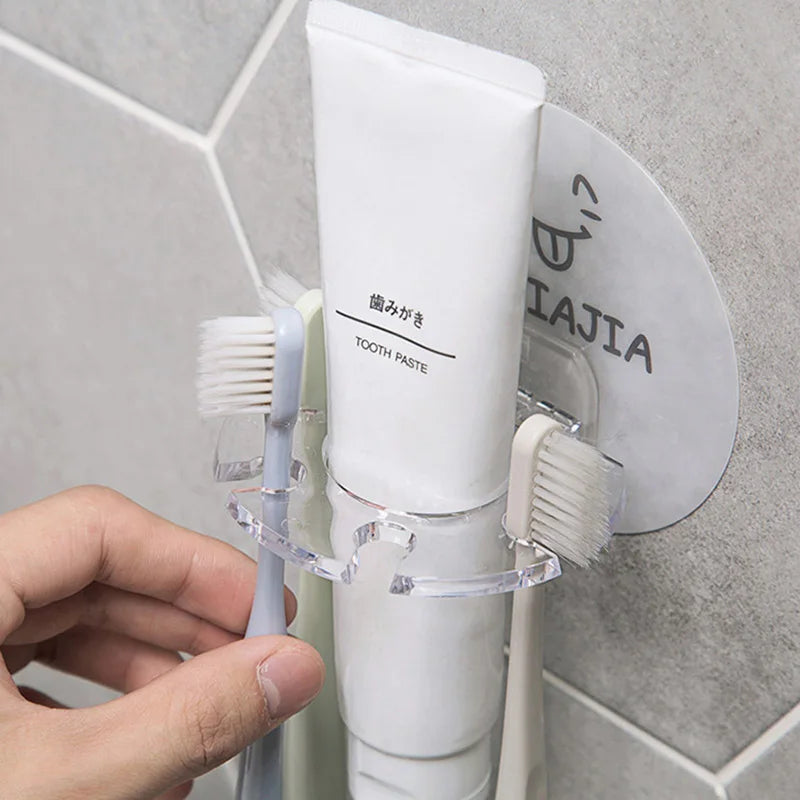 porte-brosse à dents auto-adhésif avec support et distributeur intégré - vue 4 sur 14