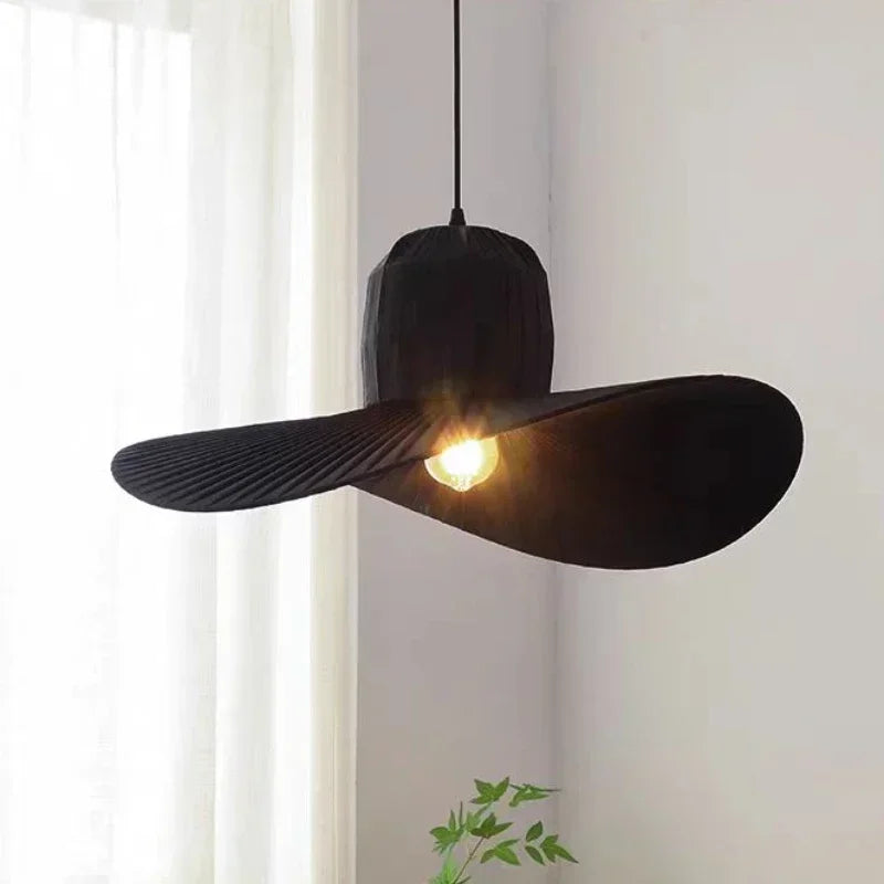 Nordischer Kronleuchter im Strohhut-Design für die Innendekoration - vue 4 sur 8