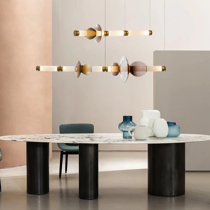 Suspension LED en verre de styliste nordique