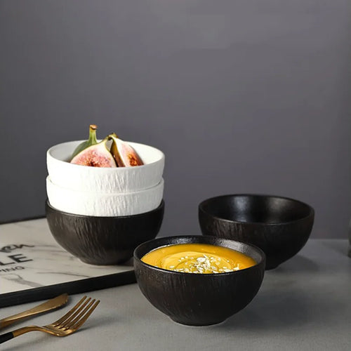 Vaisselle en ceramique effet roche bols assiettes artisanales