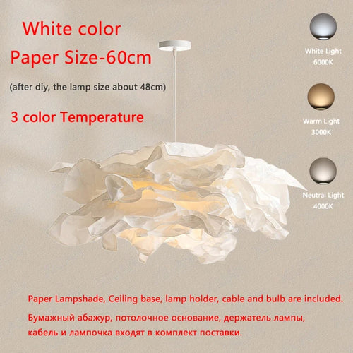 Minimalistischer LED-Papier-Kronleuchter für den Innenbereich DIY - vue 9 sur 12