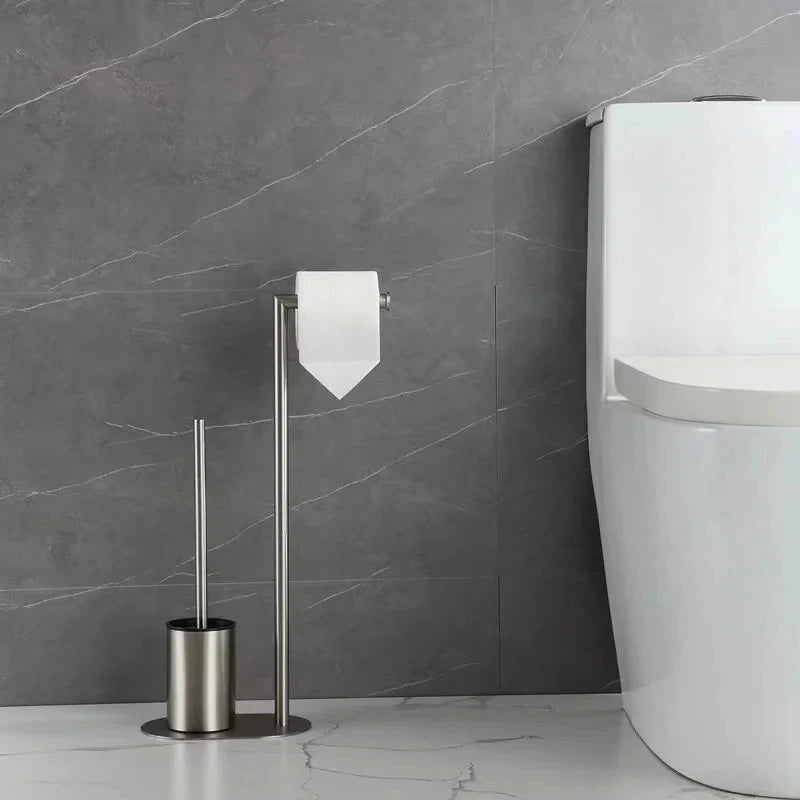 brosse de toilette en acier inoxydable avec support amovible - vue 2 sur 6