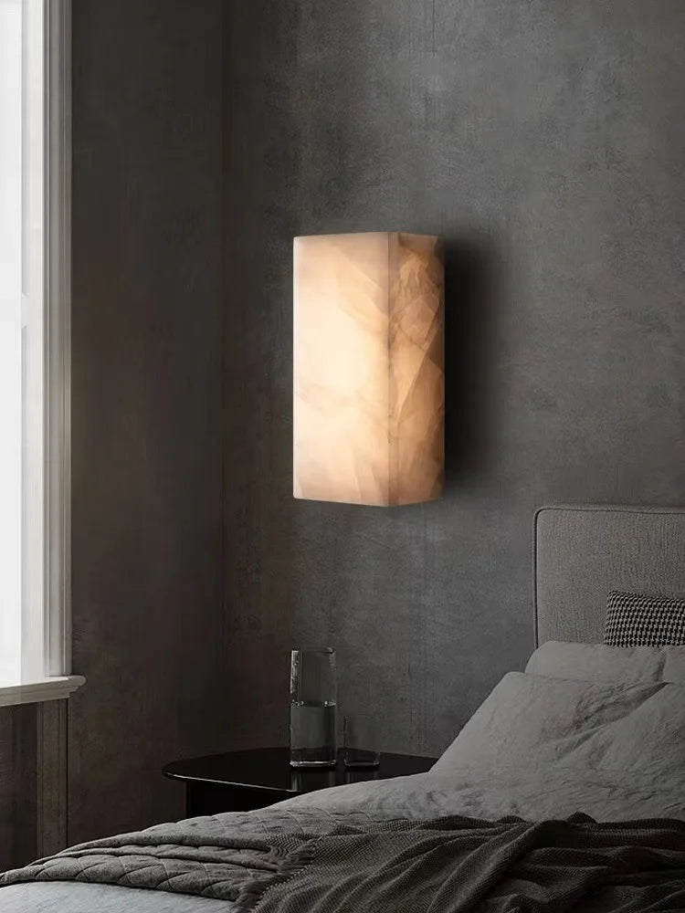 applique murale led dimmable design marbre naturel étanche pour intérieur extérieur - vue 5 sur 9