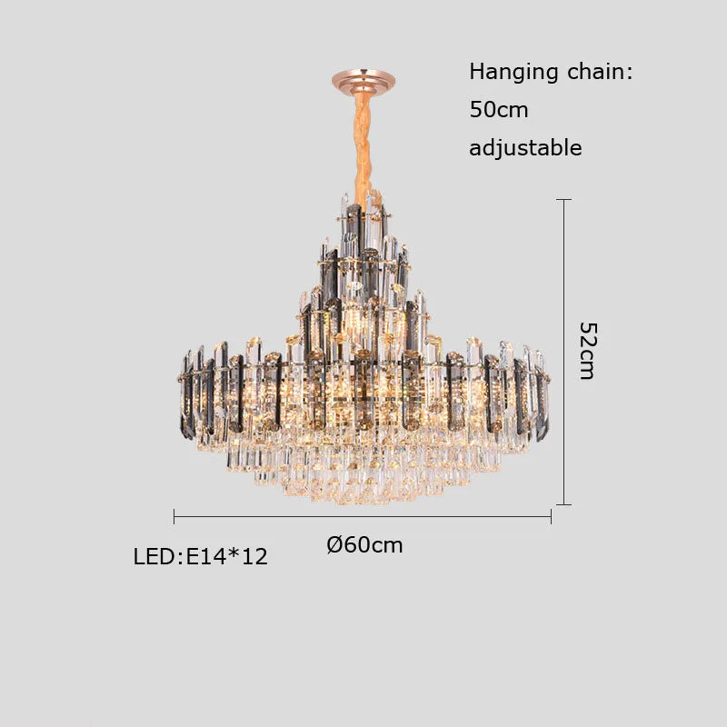 lustre suspendu en cristal à intensité variable design moderne - vue 9 sur 11