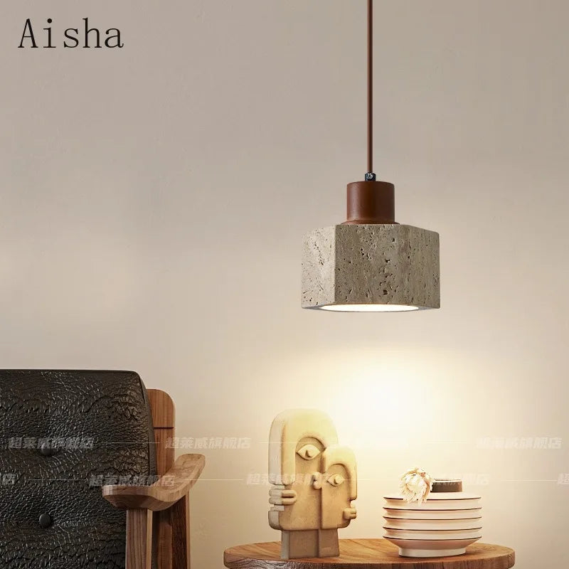 suspension en pierre de grotte design rétro japonais pour décoration intérieure - vue 5 sur 7