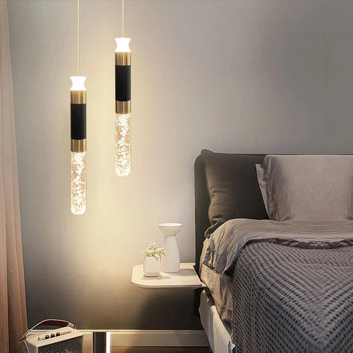 LED-Pendelleuchte mit zwei Lichtquellen aus nordischem Kristall