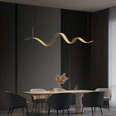 Moderner LED-Kronleuchter aus Kupfer mit Wellen-Design