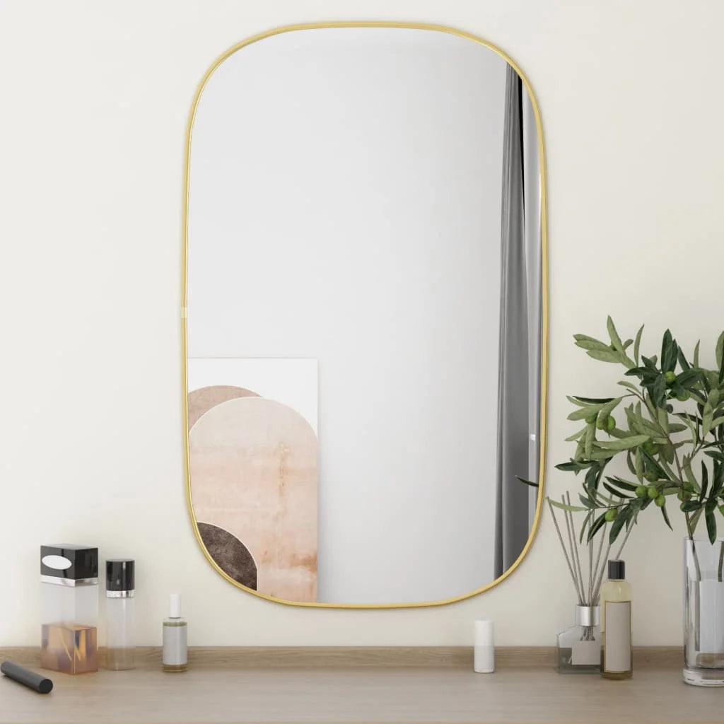 miroir mural élégant en métal doré 80x50 cm - vue 8 sur 7