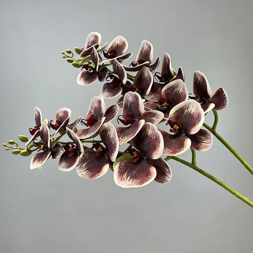 fleurs artificielles orchidée papillon en coton et silicone décoratives - vue 5 sur 12