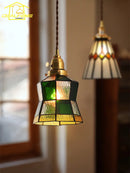 Vintage Pendelleuchte im japanischen Stil aus Holz und Messing für stilvolle Wohnräume