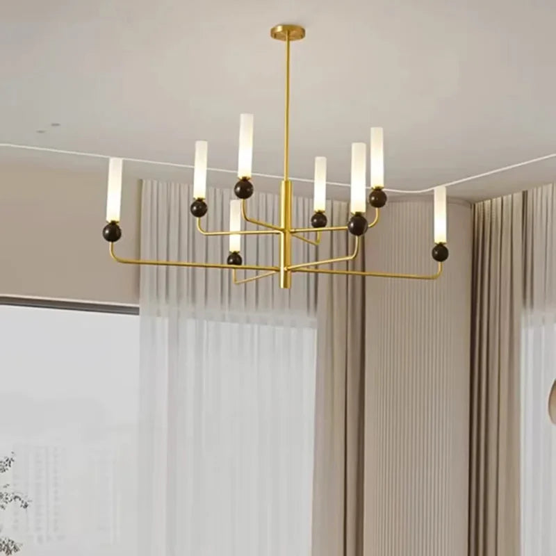 suspension en marbre et cuivre pour éclairage intérieur moderne - vue 4 sur 16