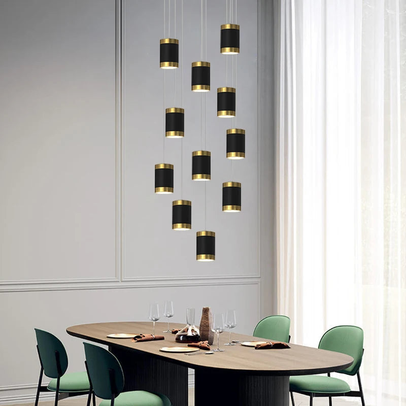 lustre moderne led pour escalier et intérieur contemporain - vue 5 sur 28