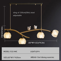 lustre led oiseau créatif en cuivre pour maison et restaurant